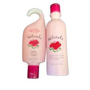 Avon Naturals Plumeria Shower‎ Gel Body Lotion Pink 150ml 250ml NOS Vintage